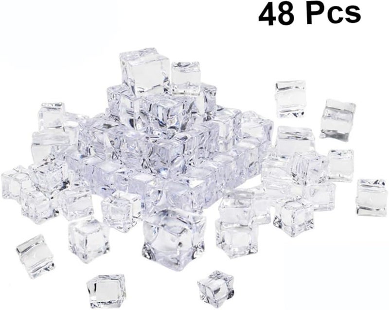 DECHOUS 48pcs Transparent Fake Ice Cubes Acrylic Decoration for Photography Props Wedding Centerpieces - Image 4